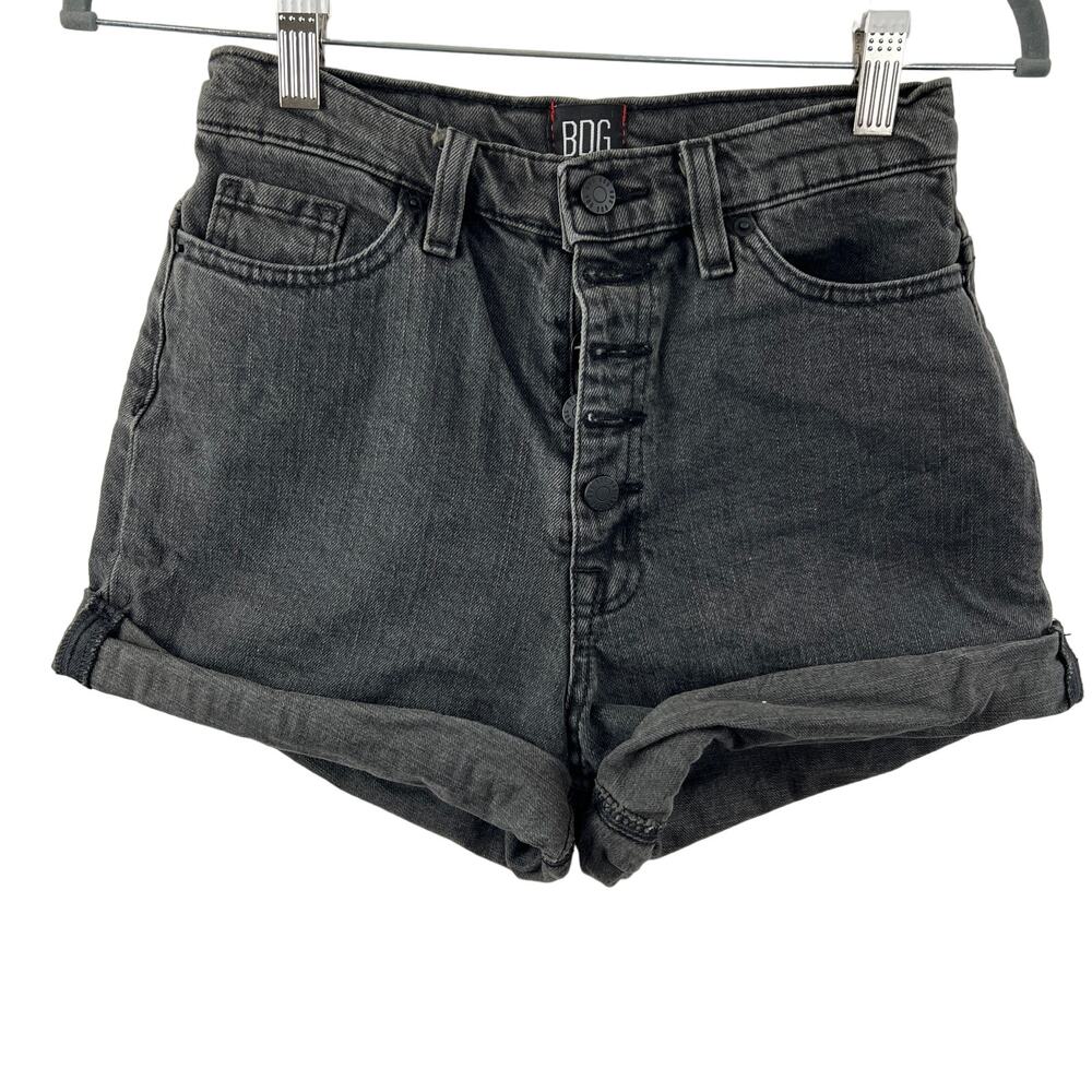 Urban Outfitters BDG Dark Wash Cotton Blend High Rise Mom Denim Shorts Size 25